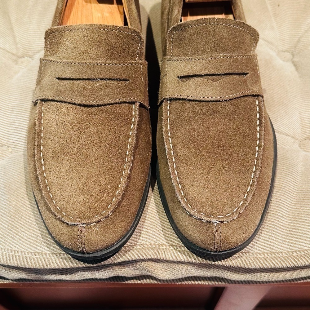 Geox Respira Suede Penny Loafers. - Picture 3 of 15